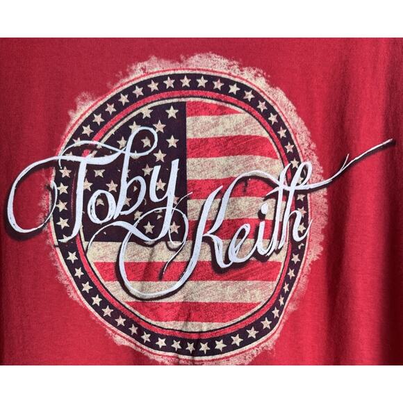 Toby Keith Mens 2XL I Love This Bar And Grill Red Patriotic Short Sleeve T-Shirt - Picture 2 of 8